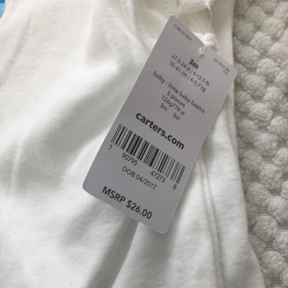 CARTER’S 5 Piece SLEEVELESS ONESIE NWT 3 month - Picture 3 of 3